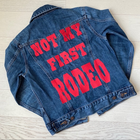 not my first rodeo denim jacket lucky brand